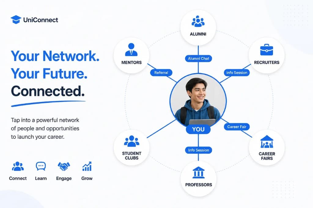 Referral and campus recruiting map for student internship search