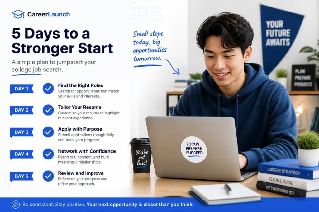 Weekly workflow for finding and applying to summer internships